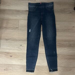 SPANX Dark Blue Distressed Jeggings